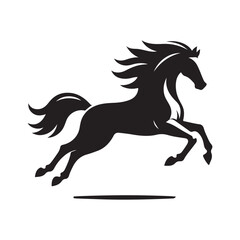 horse running vector silhouette clip art  logo design illustration 