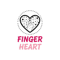 Obraz premium Finger Heart Logo Design – Love Hand Gesture Symbol