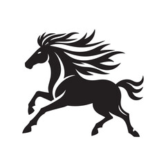 horse running vector silhouette clip art  logo design illustration 