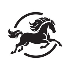 horse running vector silhouette clip art  logo design illustration 