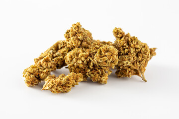 High-Quality Cannabis Buds Isolated on White Background for Product Use
