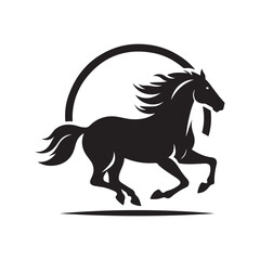 horse running vector silhouette clip art  logo design illustration 