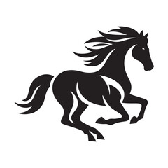 horse running vector silhouette clip art  logo design illustration 