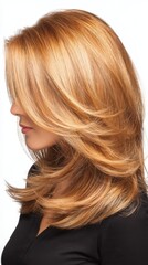 Beautiful Woman Profile Showing Long Healthy Blonde Hair Style and Shine Perfect for Hair Care Products and Beauty