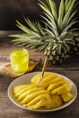 Fresh Pineapple Slices with Tropical Vibes and Bright Background