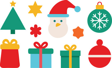 Vibrant christmas icons pack festive vector illustration scalable eps for holiday design