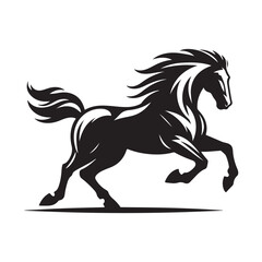 horse running vector silhouette clip art  logo design illustration 