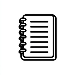 Fototapeta premium Spiral Bound Notebook Icon Design Black and White Simple Line Art Illustration