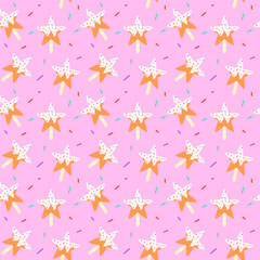 Ice cream seamless pattern with flat design