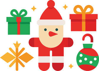 Festive christmas icons pack vector illustration for seasonal design projects scalable eps