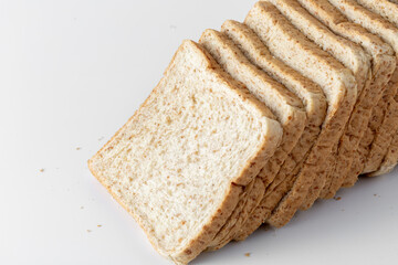 Sliced Whole Grain Bread Loaf Isolated on Clean White Background