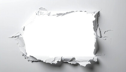 Marco fotográfico realista con textura de papel rasgado en los bordes, como si la foto estuviera rota a mano. El papel debe tener un aspecto fibroso, con sombras suaves en los bordes para dar volumen.