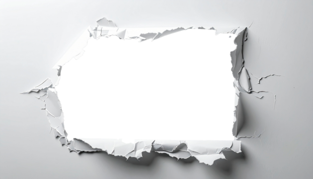 Marco fotográfico realista con textura de papel rasgado en los bordes, como si la foto estuviera rota a mano. El papel debe tener un aspecto fibroso, con sombras suaves en los bordes para dar volumen.