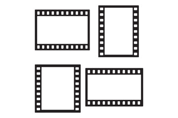 Set of blank film strips isolated on white background. Cinema concept. Vector icon