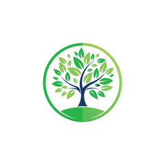wellness tree logo design vector 
