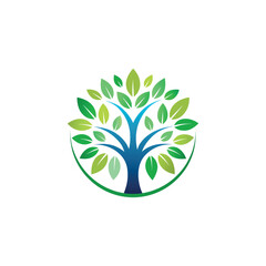 wellness tree logo design vector 