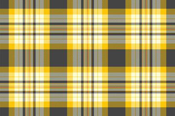 Foot check background pattern, sample tartan vector textile. Carpet texture seamless plaid fabric in light yellow and grey colors.