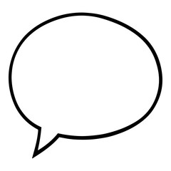 Comic speech bubble png black outline, transparent background