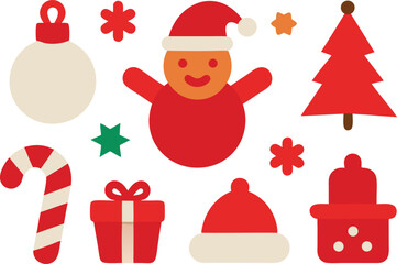 Festive christmas icons pack detailed vector illustration for seasonal celebrations