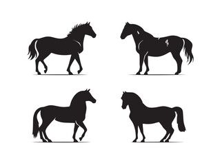 Graceful Horse Silhouette Icons For Equestrian Inspired Artwork