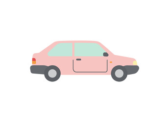 Obraz premium A Simple Pink Two Door Car Illustration with Clean Lines and Minimalist Design Perfect for Transportation Graphics