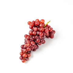 Fresh Red Grapes Cluster Isolated on White Background for Use