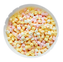 marshmallows in a white bowl no background vector