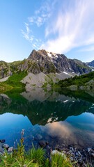 Serene mountain lake reflection (1)