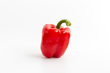 Vibrant Red Bell Pepper Isolated on White Background
