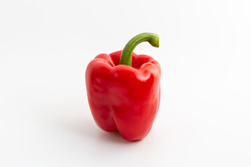 Fresh and Vibrant Red Bell Pepper Isolated on White Background