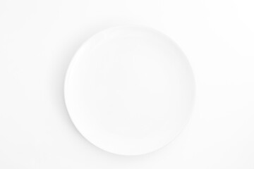 Minimalist White Plate on Empty White Background for Culinary Use