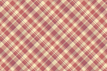 Mexican plaid textile pattern, realistic texture background seamless. Gift check vector tartan fabric in red and light colors.