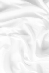 Soft and Elegant White Silk Fabric with Fluid Creases and Textures