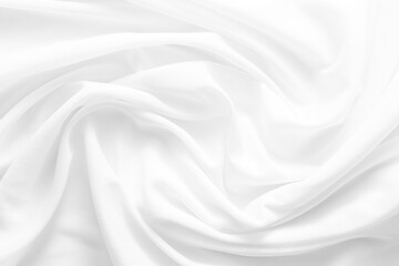 Soft White Satin Fabric with Smooth Texture and Elegant Drapery