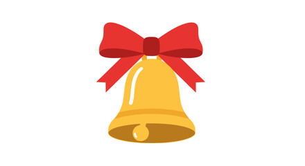 Festive Golden Bell with Red Bow for Christmas Celebration.