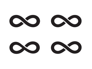 Stylish Infinity Symbol Silhouette Icons For Eternal Concepts