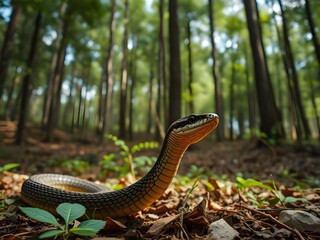 Fototapeta premium A snake in the forest.