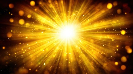Naklejka premium Radiant golden burst abstract background graphic design vibrant colors close-up view illuminating energy