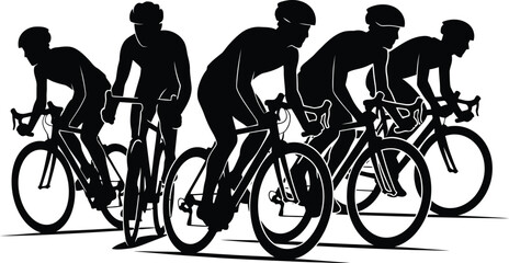 Obraz premium silhouette of a man riding a bike