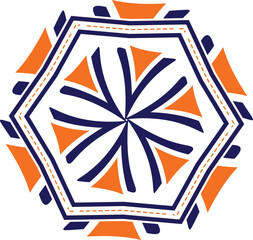 colorful flower alpona illustrator and vector