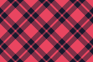 Festive vector tartan plaid, argyle fabric seamless textile. Bag check pattern texture background in red and dark colors.