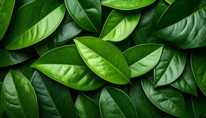 Closeup of Fresh Green Tea Leaves.