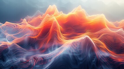 waveform is designed, featuring a variety of shapes, amplitudes, and colors, ranging from smooth flowing lines to sharp peaks and valleys