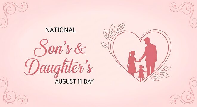 Cherish family bonds this National Son's & Daughter's Day with a heartwarming father and children silhouette