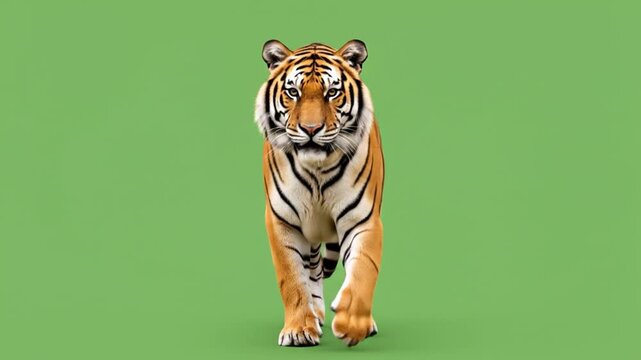 Tiger Walking Animation Green Screen