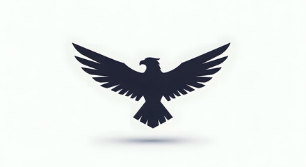 Obraz premium Eagle Silhouette: Majestic Flight Symbol