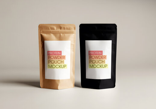 Realistic Stand Up Pouch Packaging Mockup