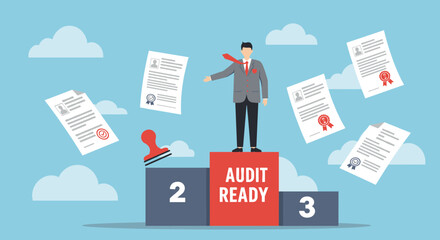 Audit Readiness and Compliance Concept, vector illustration