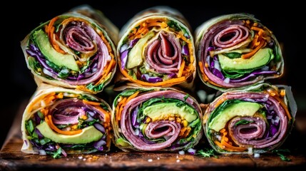 Savory roll-ups kitchen food photography gourmet close-up healthy eating concept