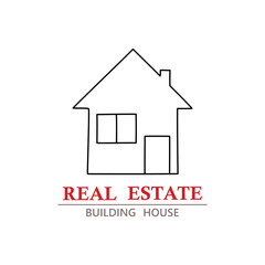 House. House logo design template. Black and white building silhouette. Vector